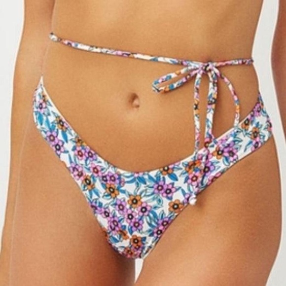 Frankie’s Bikinis - Floral London Bandeau Top and Ruched Bikini Bottom - Picture 9 of 10